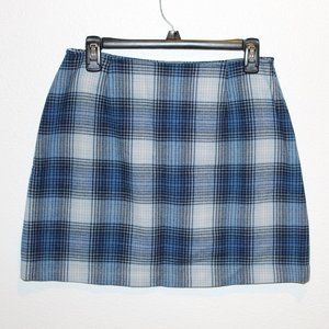 Blue and White Plaid Skirt